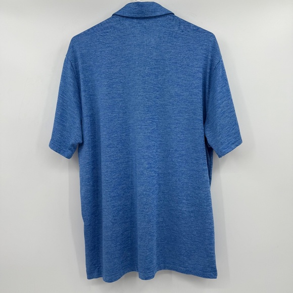 Under Armour Polo Shirt Men Large Heather Blue Zoa Golf Stretch Performance - Picture 4 of 8